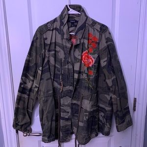 Torrid camo embroidered flower jacket